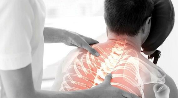 was examined by a doctor for back pain below the left shoulder blade
